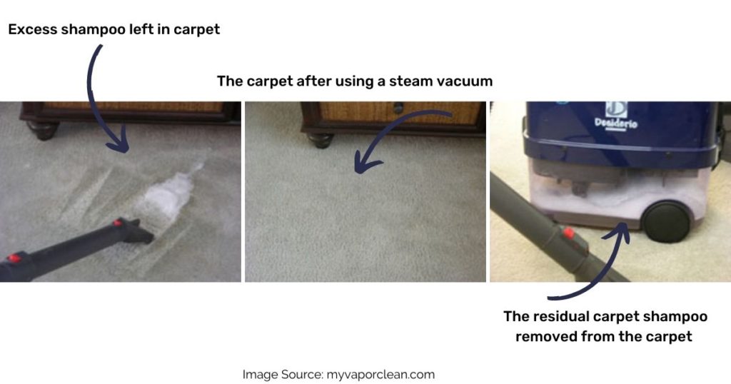clean carpets with a steam cleaner