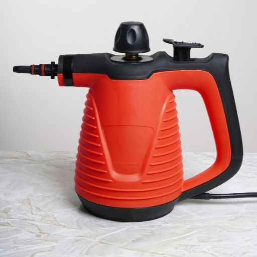 red handheld steam cleaner