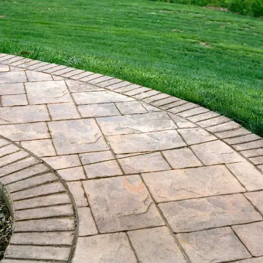 cleaning outdoor stamped concrete path